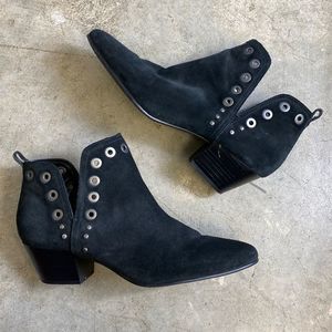 * Sam Edelman black suede ankle booties